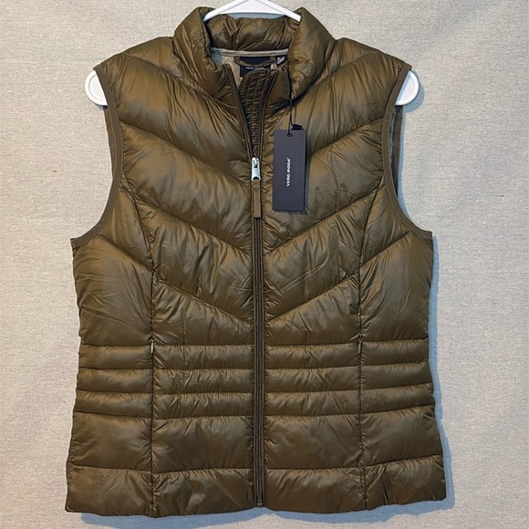Vero Moda Womens Puffer Vest Small Green Polyester Nylon Outdoor Lightweight New - Picture 1 of 7